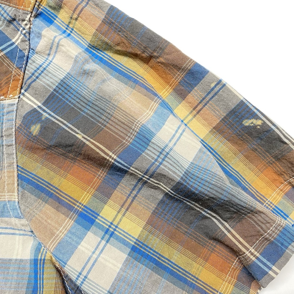 Wrangler Retro Western Mens Medium M Brown Plaid Pearl Snap Short Sleeve READ - Picture 7 of 12